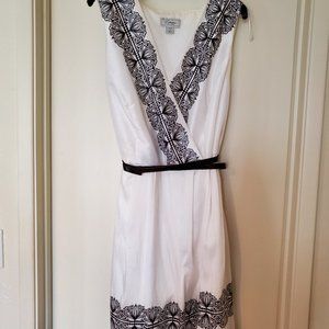 Black & White Dress with Belt (Summer) Sleeveless